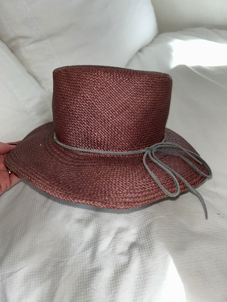 Lisa Battaglia Rich Brown Straw Beach Pool Summer Hat